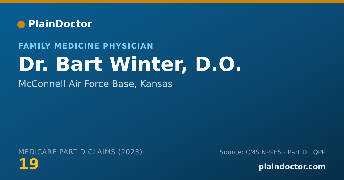 Shareable card for Bart Winter, D.O. - Family Medicine Physician, McConnell Air Force Base, KS