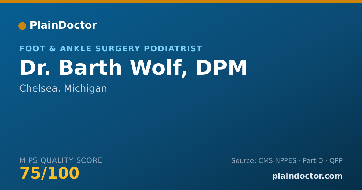 Shareable card for Barth Wolf, DPM - Foot & Ankle Surgery Podiatrist, Chelsea, MI