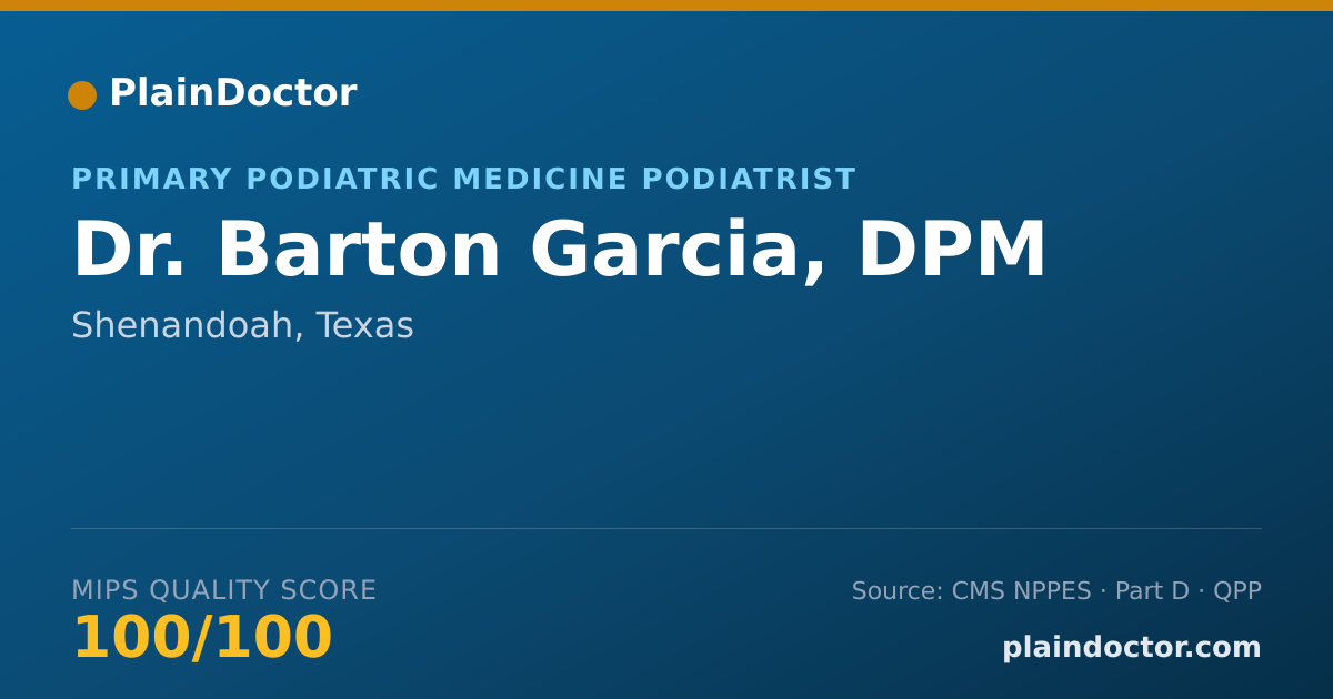 Shareable card for Barton Garcia, DPM - Primary Podiatric Medicine Podiatrist, Shenandoah, TX