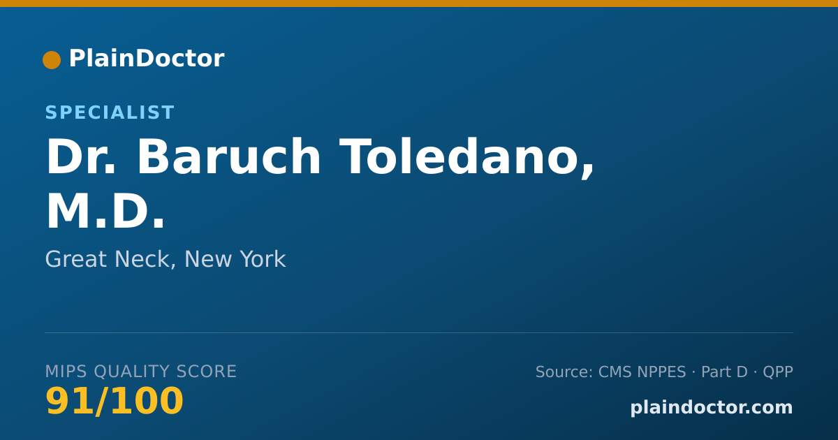 Shareable card for Baruch Toledano, M.D. - Specialist, Great Neck, NY