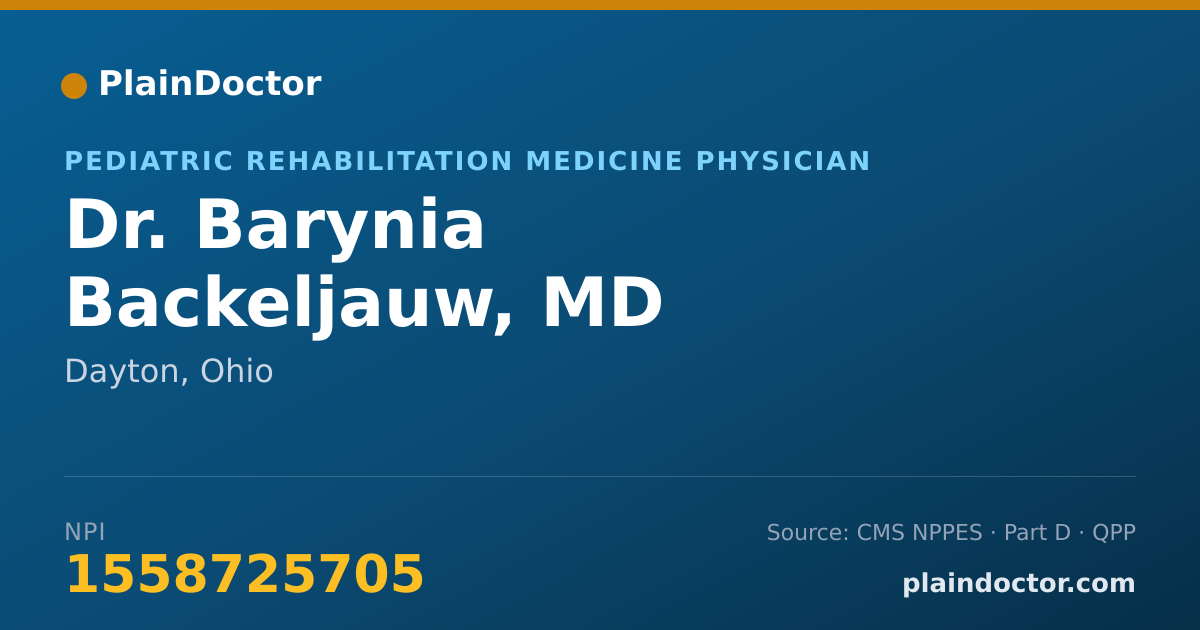 Shareable card for Barynia Backeljauw, MD - Pediatric Rehabilitation Medicine Physician, Dayton, OH