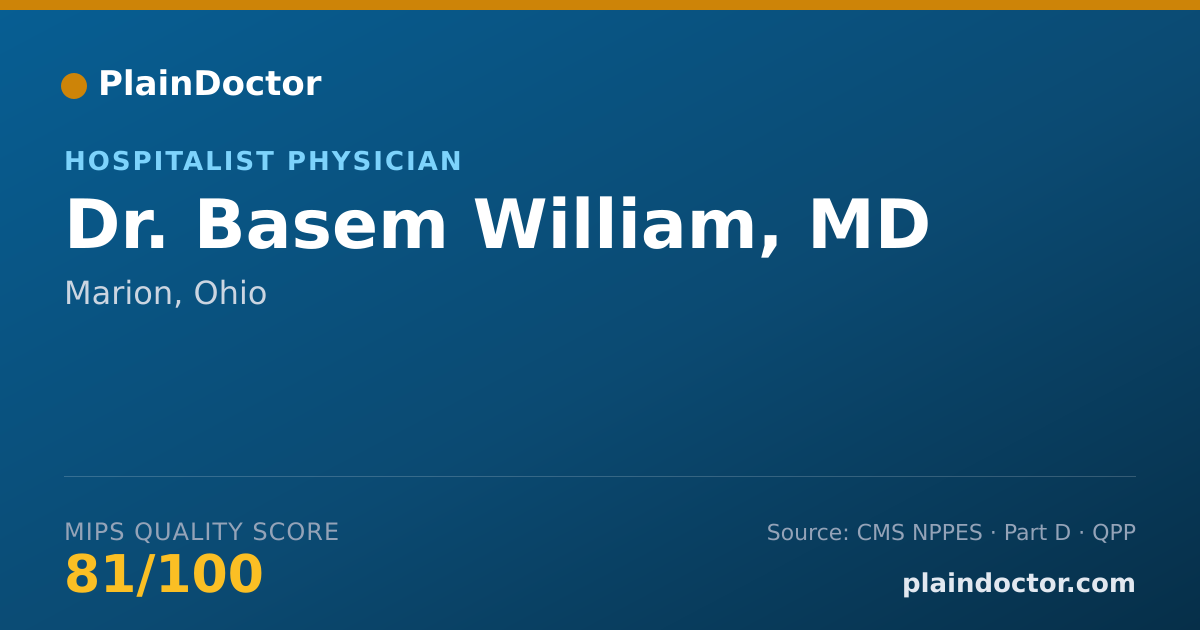 Shareable card for Basem William, MD - Hospitalist Physician, Marion, OH