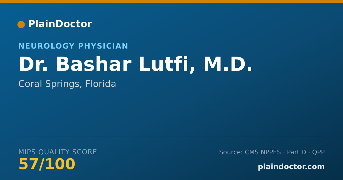 Shareable card for Bashar Lutfi, M.D. - Neurology Physician, Coral Springs, FL