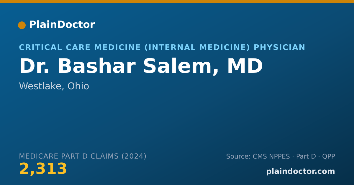 Shareable card for Bashar Salem, MD - Critical Care Medicine (Internal Medicine) Physician, Westlake, OH