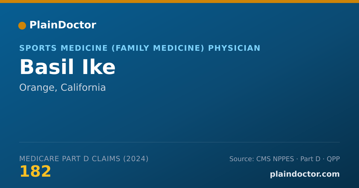 Shareable card for Basil Ike - Sports Medicine (Family Medicine) Physician, Orange, CA