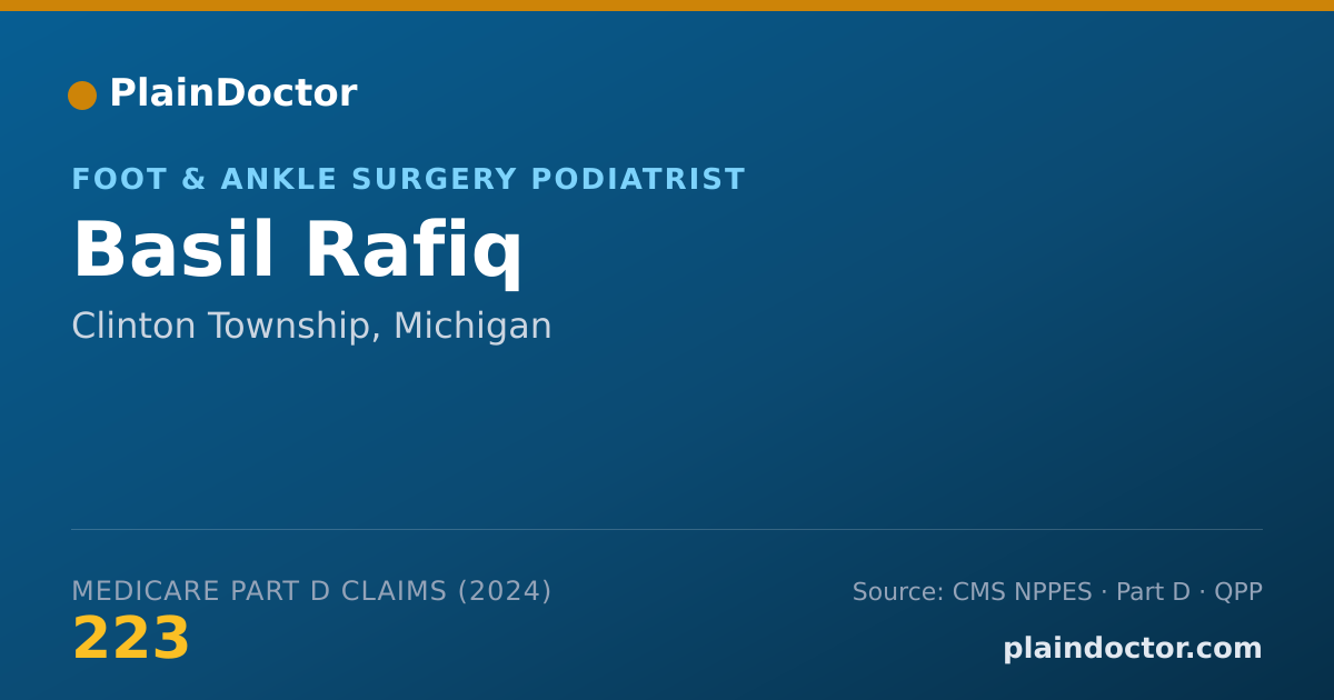 Shareable card for Basil Rafiq - Foot & Ankle Surgery Podiatrist, Clinton Township, MI