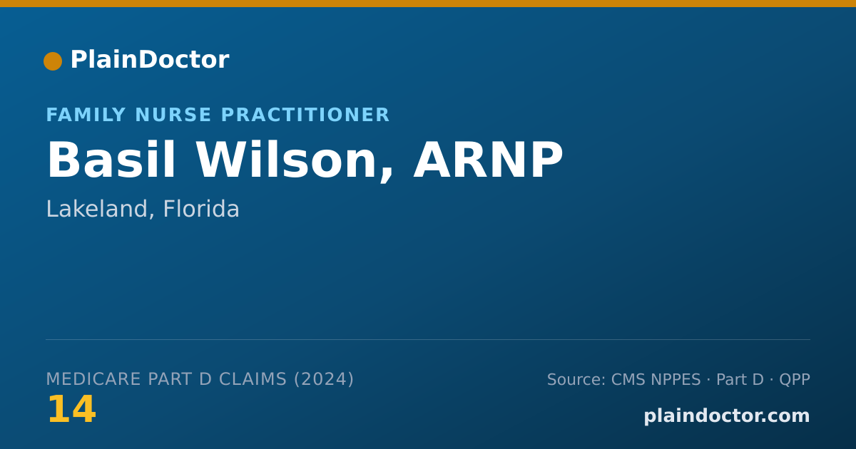 Shareable card for Basil Wilson, ARNP - Family Nurse Practitioner, Lakeland, FL