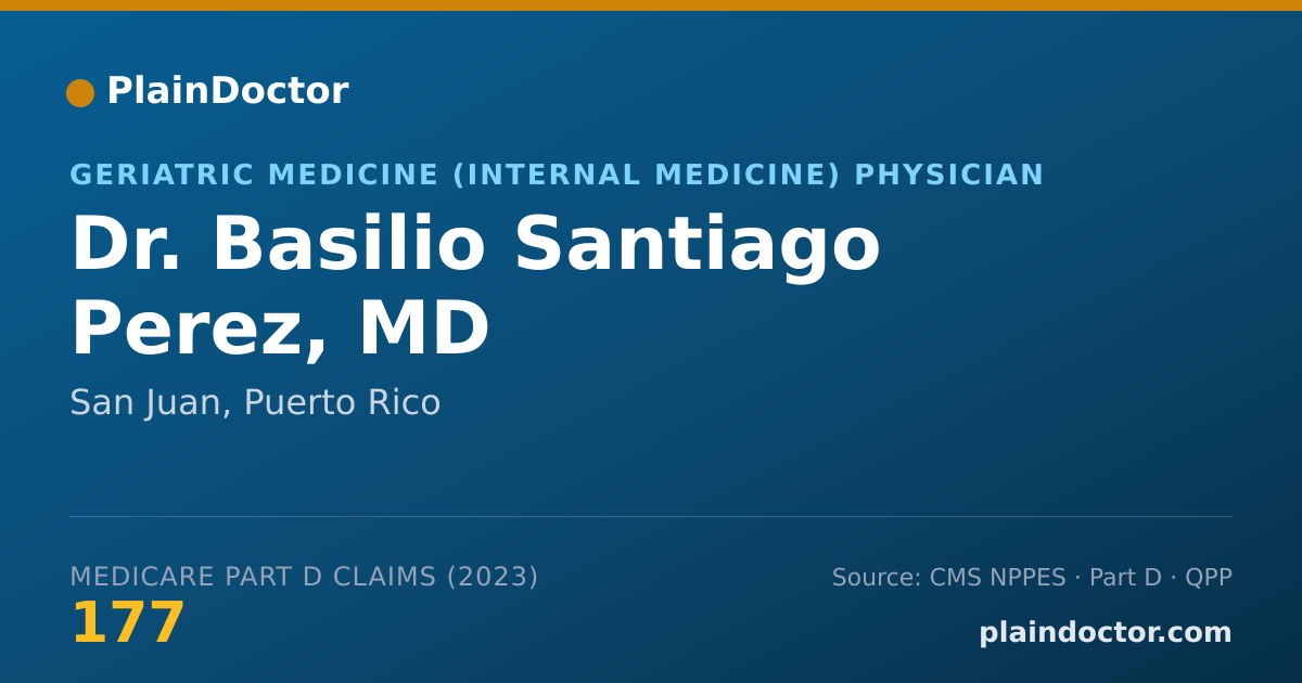 Shareable card for Basilio Santiago Perez, MD - Geriatric Medicine (Internal Medicine) Physician, San Juan, PR
