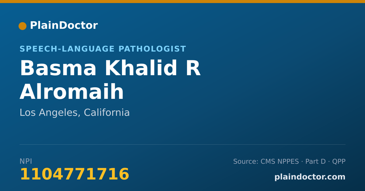 Shareable card for Basma Khalid R Alromaih - Speech-Language Pathologist, Los Angeles, CA