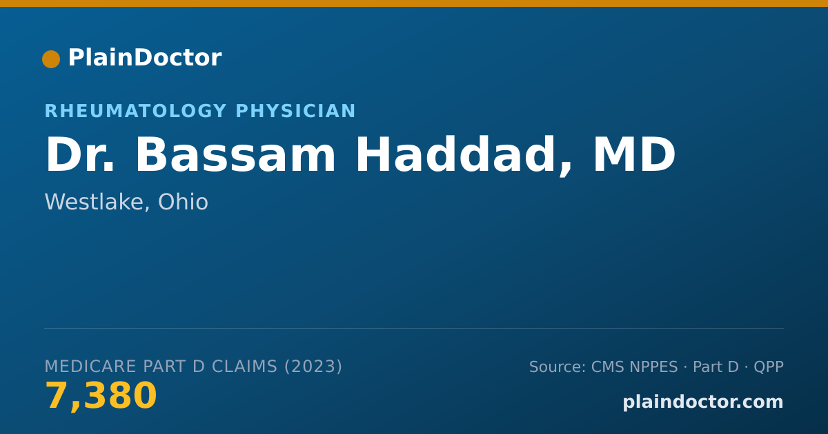 Shareable card for Bassam Haddad, MD - Rheumatology Physician, Westlake, OH