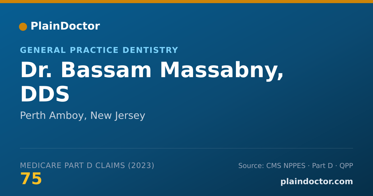 Shareable card for Bassam Massabny, DDS - General Practice Dentistry, Perth Amboy, NJ