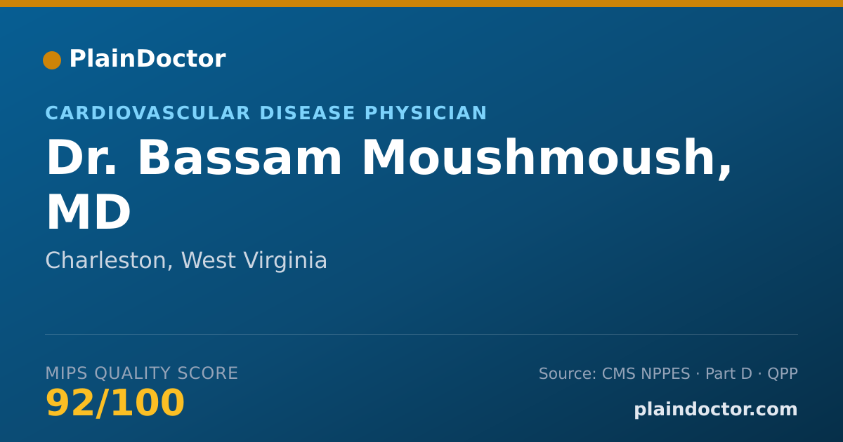 Shareable card for Bassam Moushmoush, MD - Cardiovascular Disease Physician, Charleston, WV