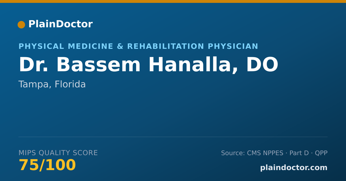 Shareable card for Bassem Hanalla, DO - Physical Medicine & Rehabilitation Physician, Tampa, FL