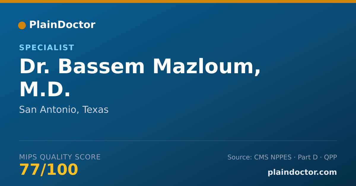 Shareable card for Bassem Mazloum, M.D. - Specialist, San Antonio, TX