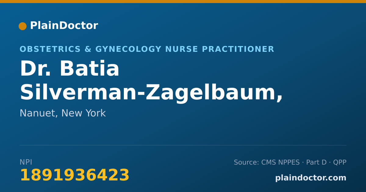 Shareable card for Batia Silverman-Zagelbaum, CNM/NP - Obstetrics & Gynecology Nurse Practitioner, Nanuet, NY