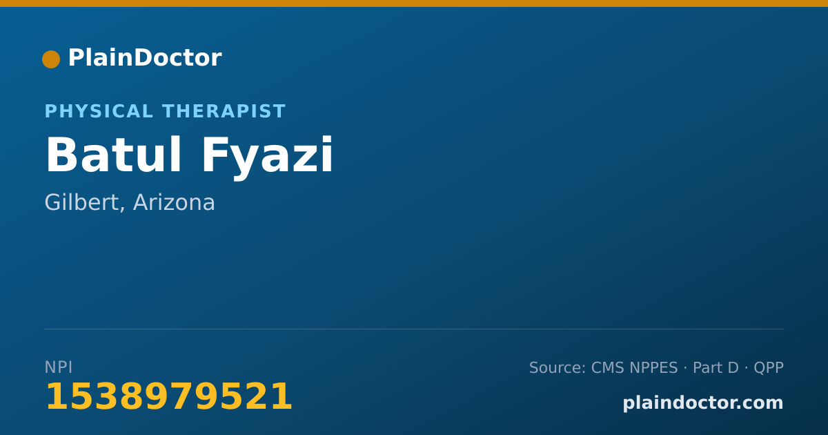 Shareable card for Batul Fyazi - Physical Therapist, Gilbert, AZ