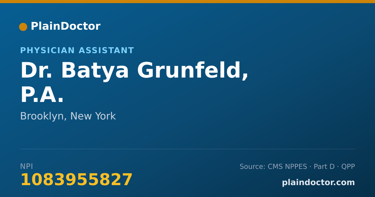 Shareable card for Batya Grunfeld, P.A. - Physician Assistant, Brooklyn, NY