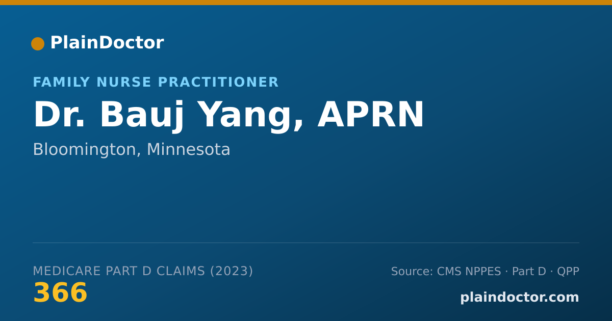 Shareable card for Bauj Yang, APRN - Family Nurse Practitioner, Bloomington, MN