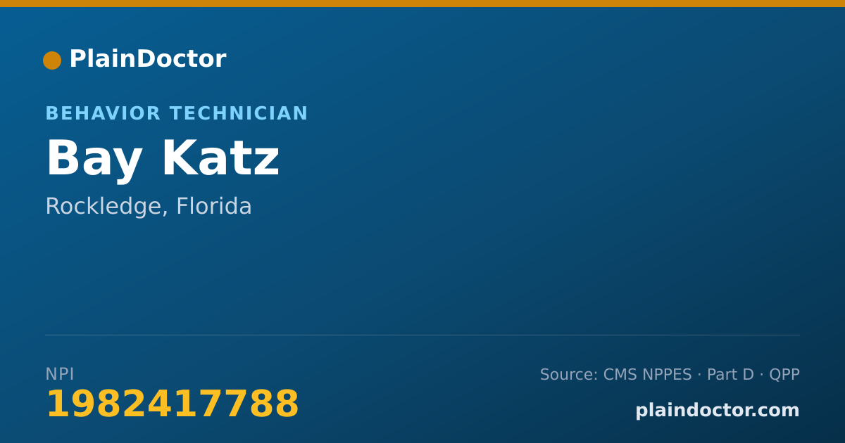 Shareable card for Bay Katz - Behavior Technician, Rockledge, FL