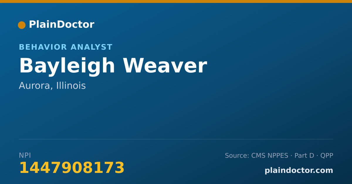 Shareable card for Bayleigh Weaver - Behavior Analyst, Aurora, IL