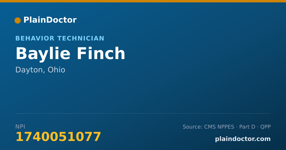 Shareable card for Baylie Finch - Behavior Technician, Dayton, OH