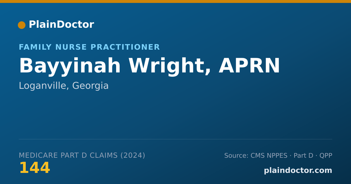 Shareable card for Bayyinah Wright, APRN - Primary Care Nurse Practitioner, Loganville, GA