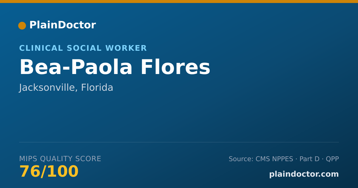 Shareable card for Bea-Paola Flores - Clinical Social Worker, Jacksonville, FL
