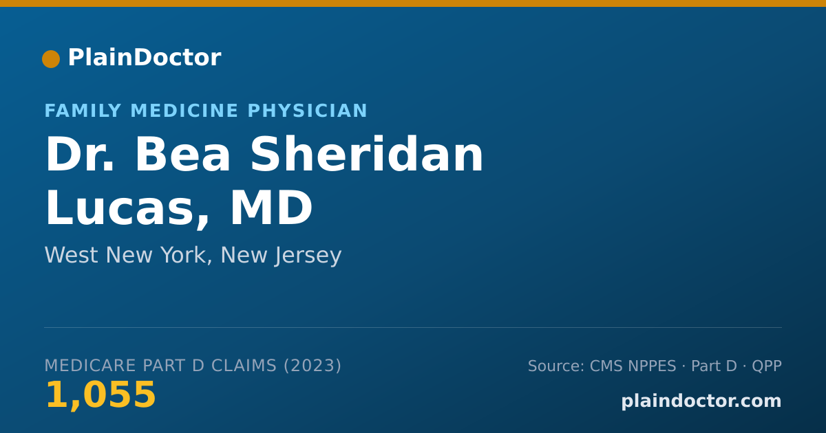 Shareable card for Bea Sheridan Lucas, MD - Family Medicine Physician, West New York, NJ