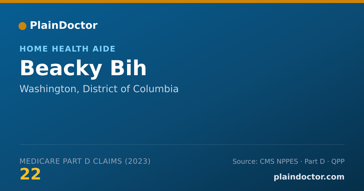 Shareable card for Beacky Bih - Home Health Aide, Washington, DC