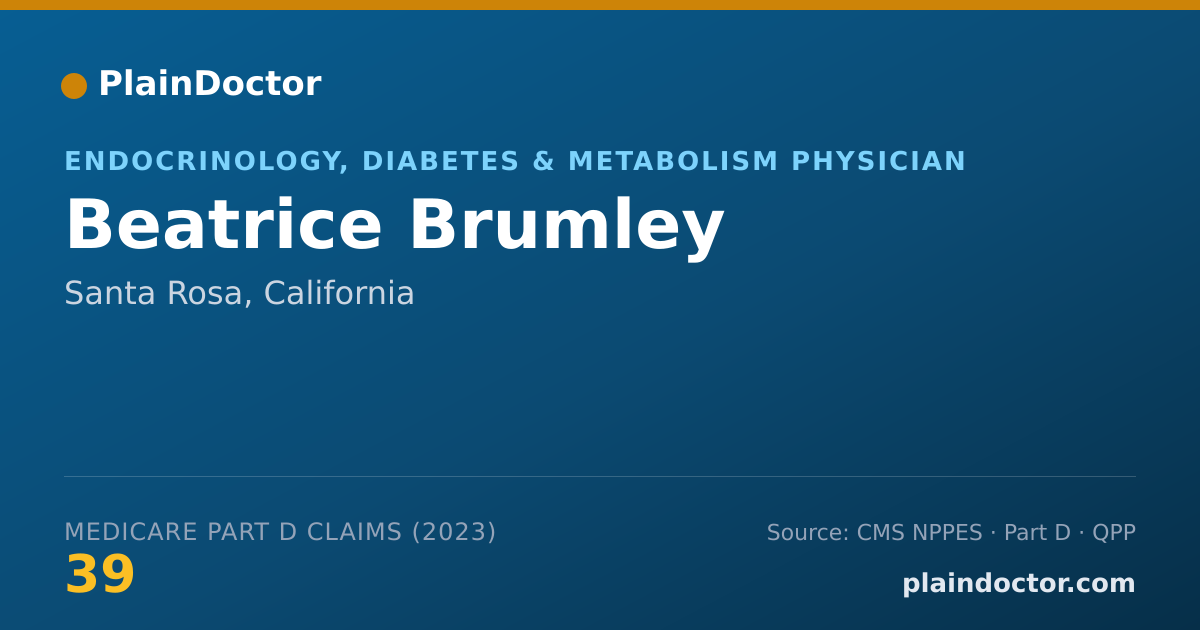 Shareable card for Beatrice Brumley - Endocrinology, Diabetes & Metabolism Physician, Santa Rosa, CA