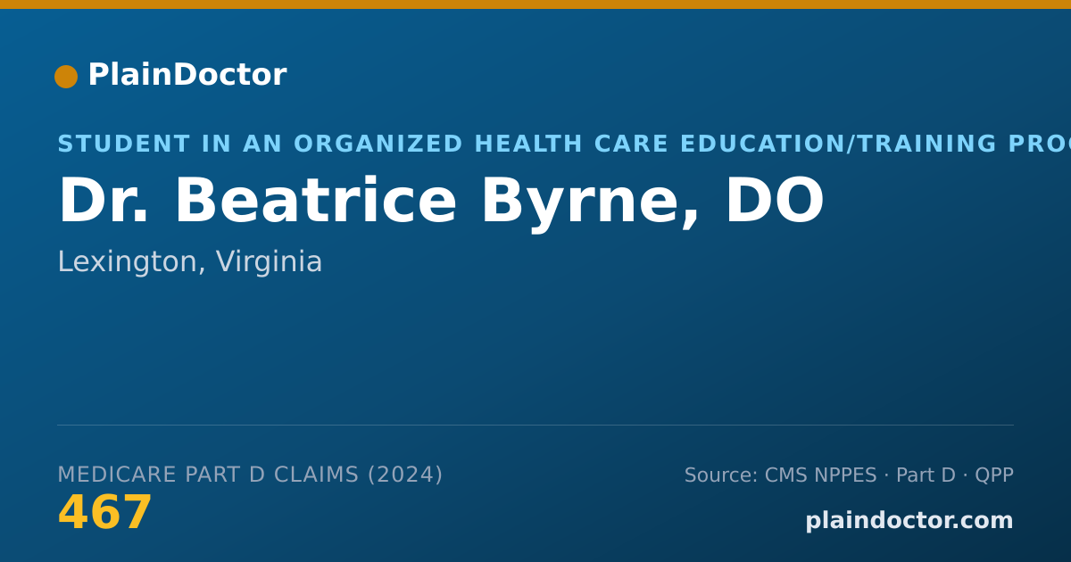Shareable card for Beatrice Byrne, DO - Student in an Organized Health Care Education/Training Program, Lexington, VA