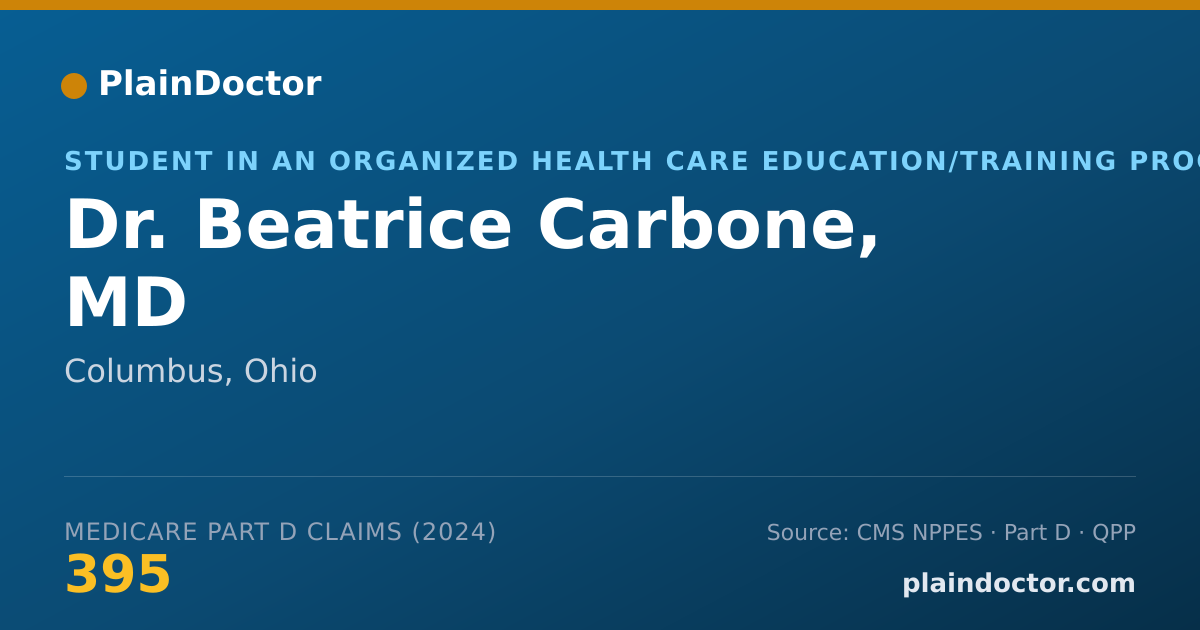 Shareable card for Beatrice Carbone, MD - Student in an Organized Health Care Education/Training Program, Columbus, OH