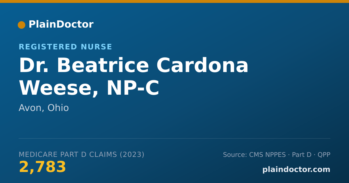 Shareable card for Beatrice Cardona Weese, NP-C - Registered Nurse, Avon, OH