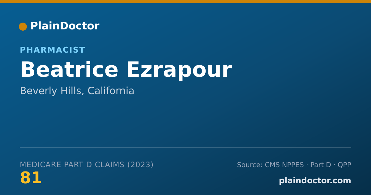 Shareable card for Beatrice Ezrapour - Pharmacist, Beverly Hills, CA