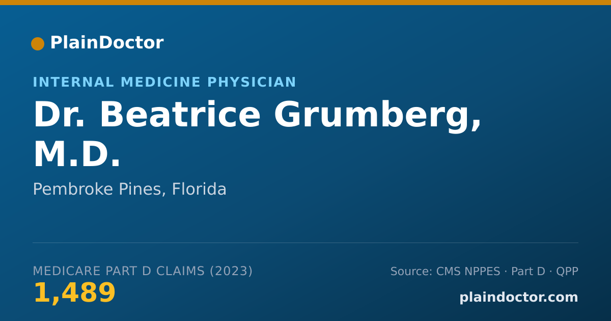 Shareable card for Beatrice Grumberg, M.D. - Internal Medicine Physician, Pembroke Pines, FL