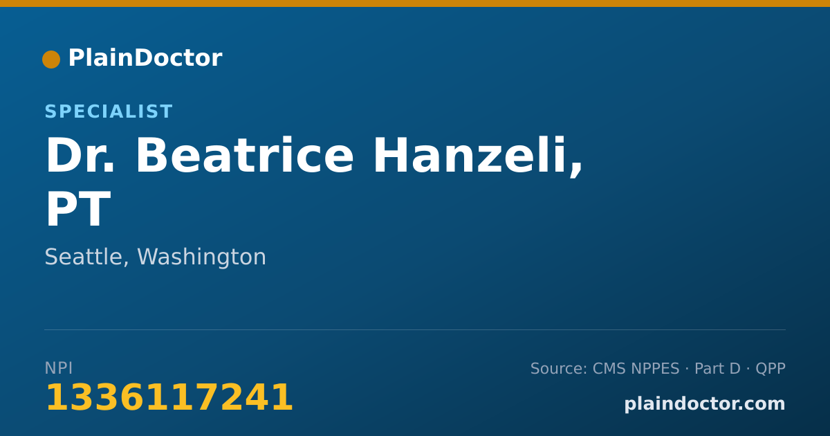 Shareable card for Beatrice Hanzeli, PT - Specialist, Seattle, WA
