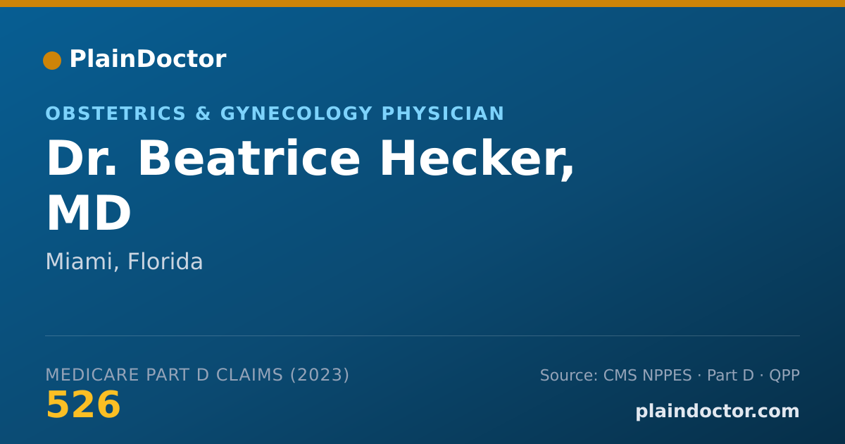Shareable card for Beatrice Hecker, MD - Obstetrics & Gynecology Physician, Miami, FL