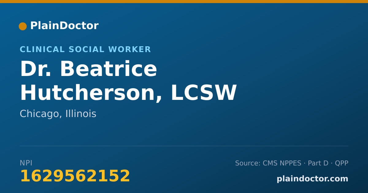 Shareable card for Beatrice Hutcherson, LCSW - Clinical Social Worker, Chicago, IL