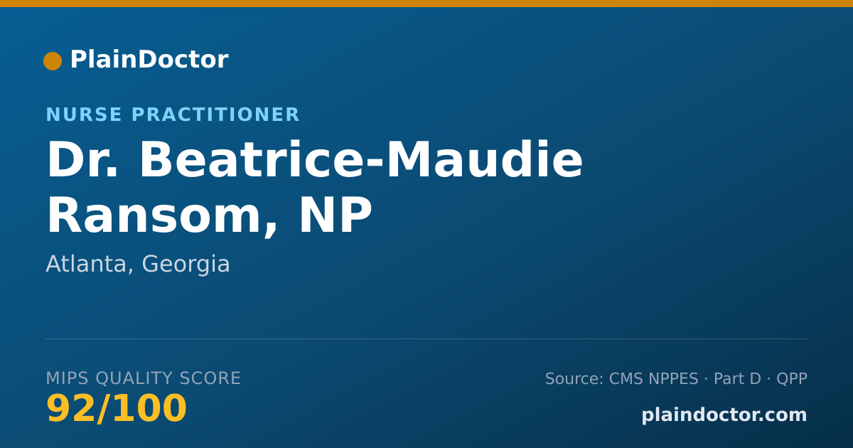 Shareable card for Beatrice-Maudie Ransom, NP - Nurse Practitioner, Atlanta, GA