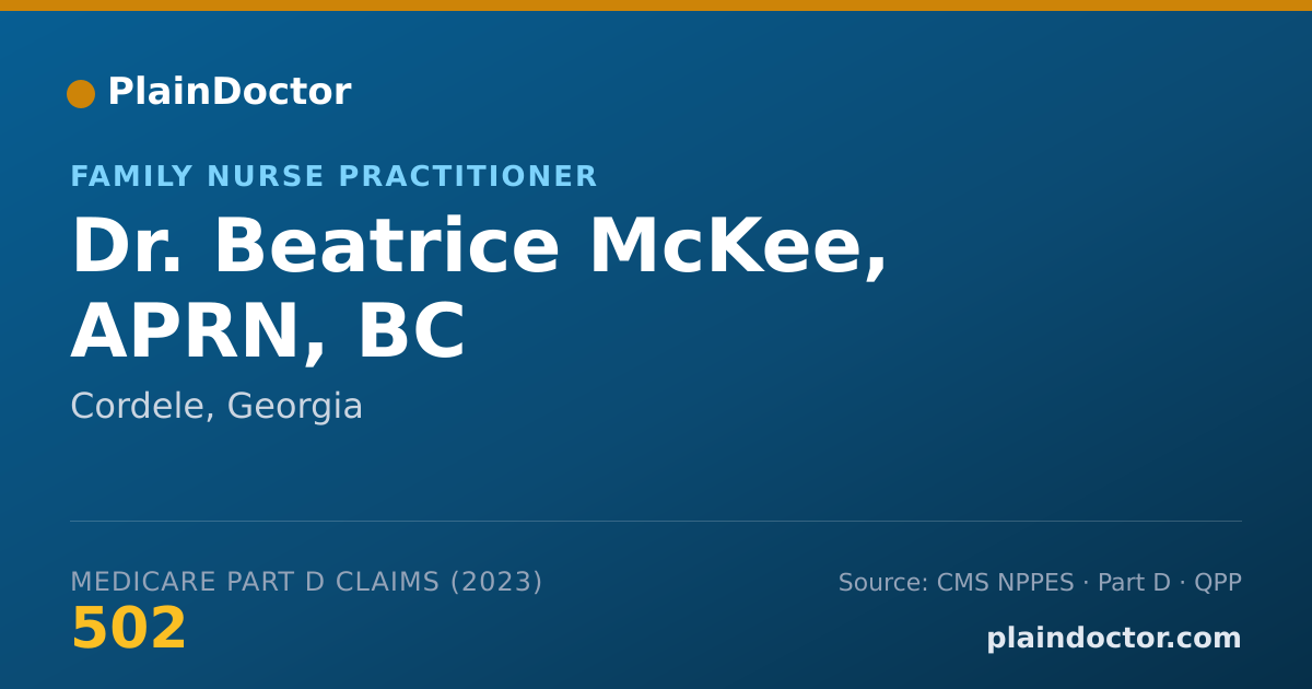 Shareable card for Beatrice McKee, APRN, BC - Family Nurse Practitioner, Cordele, GA