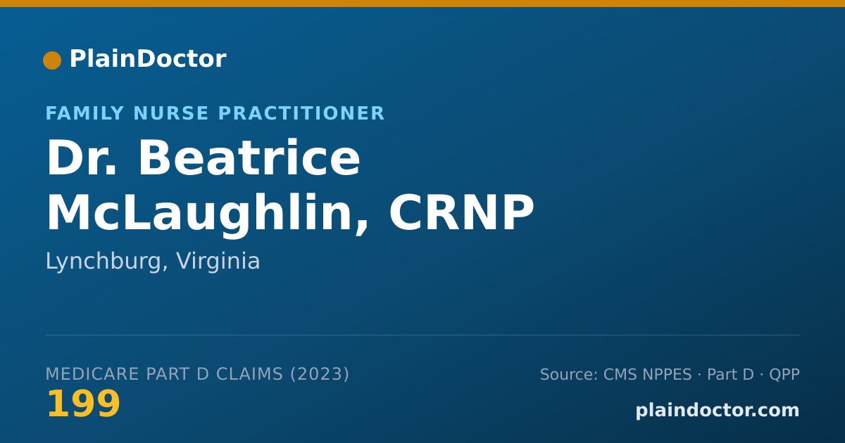 Shareable card for Beatrice McLaughlin, CRNP - Family Nurse Practitioner, Lynchburg, VA