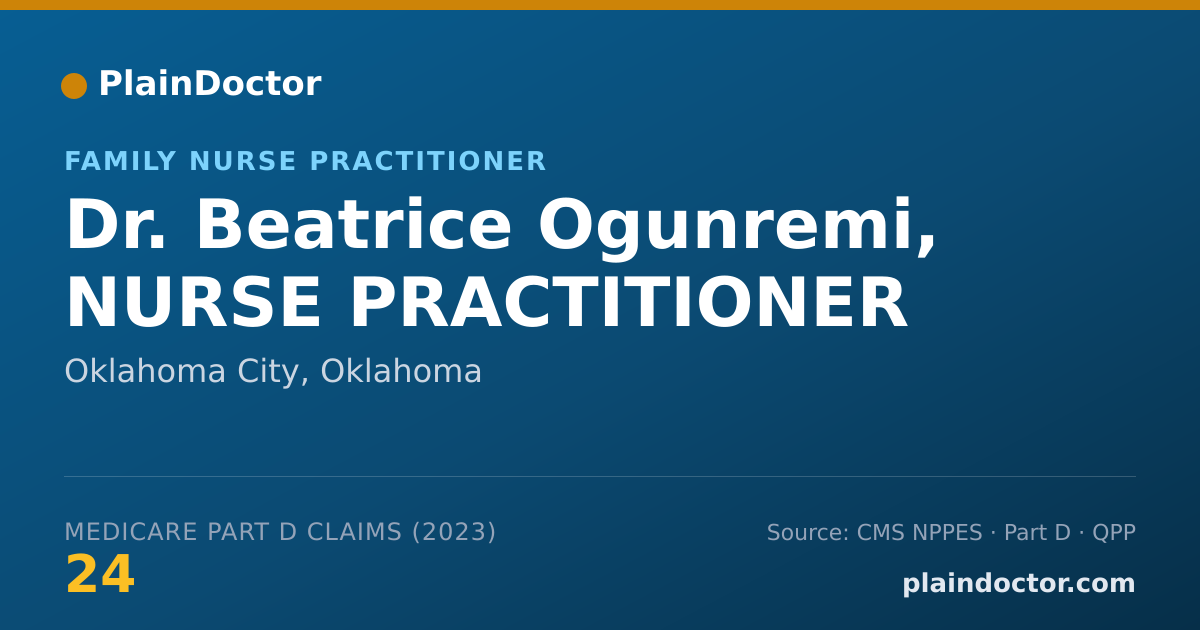 Shareable card for Beatrice Ogunremi, NURSE PRACTITIONER - Family Nurse Practitioner, Oklahoma City, OK