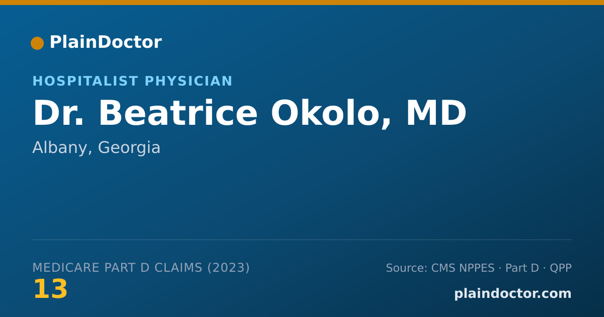 Shareable card for Beatrice Okolo, MD - Hospitalist Physician, Albany, GA