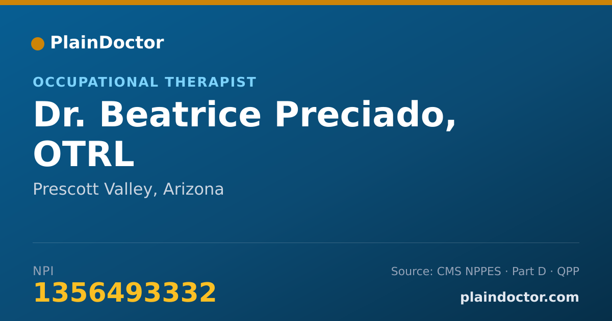 Shareable card for Beatrice Preciado, OTRL - Occupational Therapist, Prescott Valley, AZ