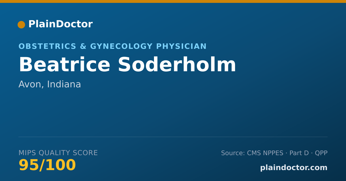Shareable card for Beatrice Soderholm - Obstetrics & Gynecology Physician, Avon, IN