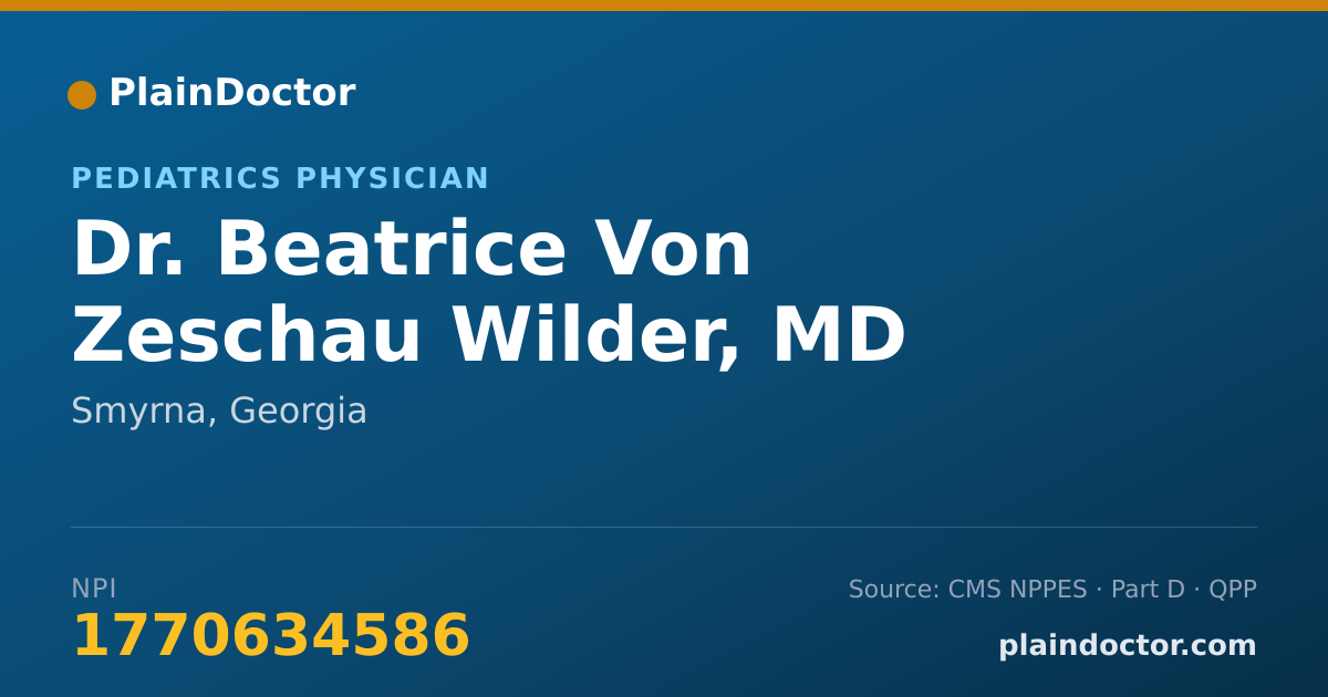Shareable card for Beatrice Von Zeschau Wilder, MD - Pediatrics Physician, Smyrna, GA