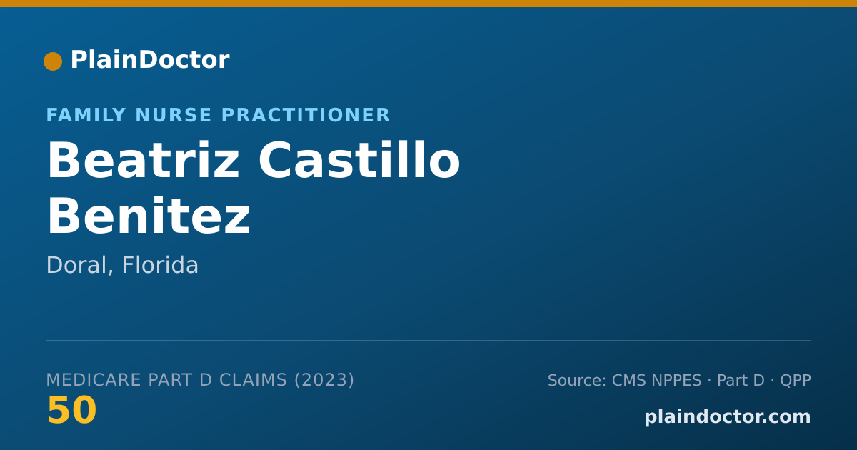 Shareable card for Beatriz Castillo Benitez - Family Nurse Practitioner, Doral, FL