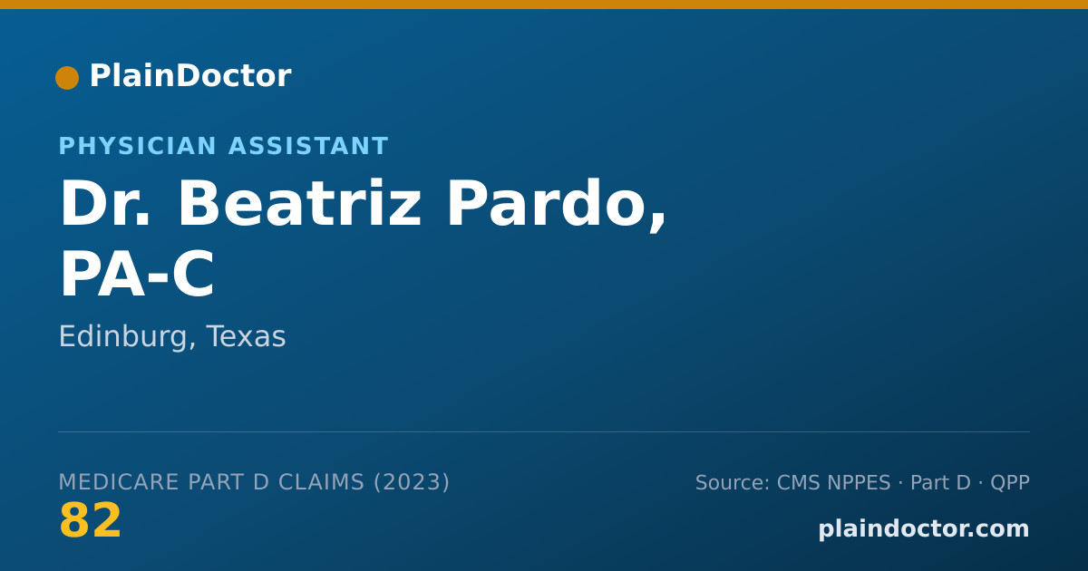 Shareable card for Beatriz Pardo, PA-C - Physician Assistant, Edinburg, TX