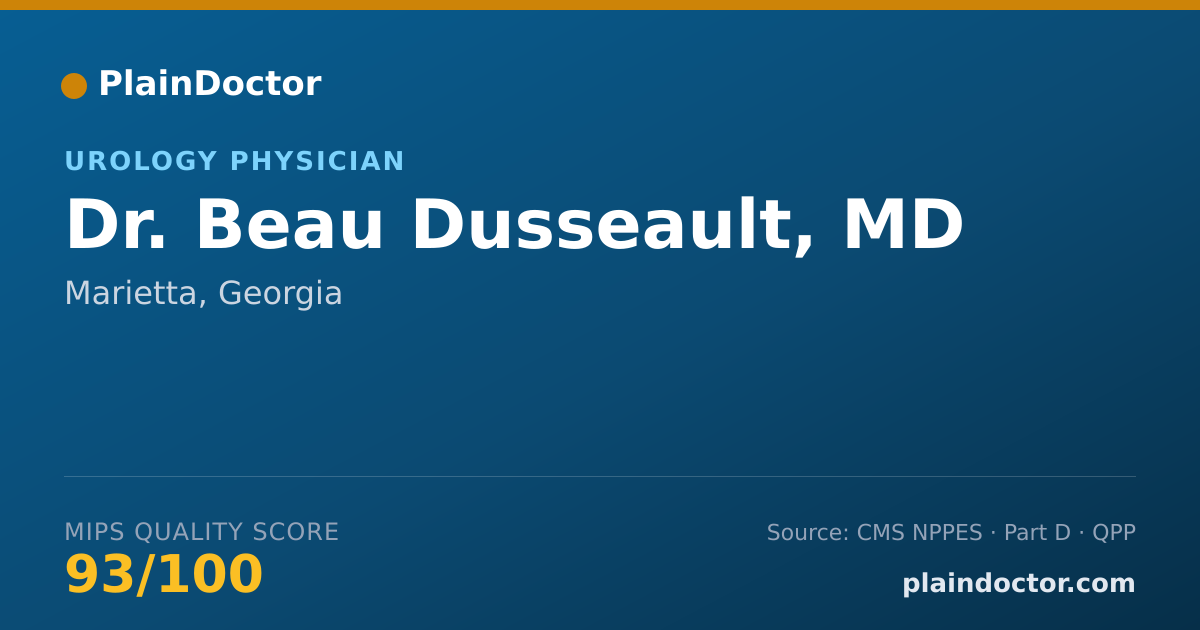 Shareable card for Beau Dusseault, MD - Urology Physician, Marietta, GA