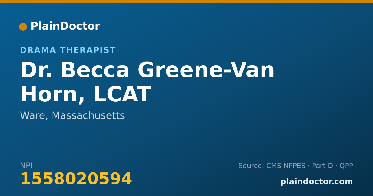 Shareable card for Becca Greene-Van Horn, LCAT - Drama Therapist, Ware, MA